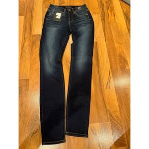 Silver Jeans Suki Curvy Fit Mid Rise Skinny Leg Dark Wash Denim W24 L31